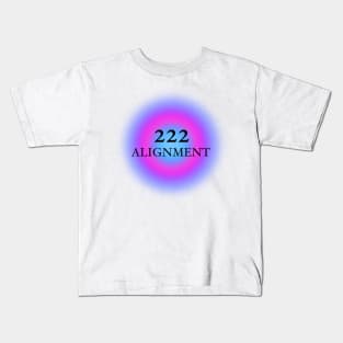 222 Angel Numbers Alignment Glowing Aura Kids T-Shirt